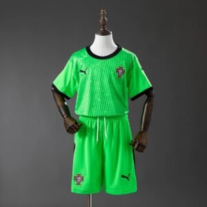 portugal 2026 goalkeeper full kids kit jersey 001