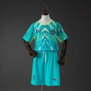 portugal 2026 goalkeeper green kids kit jersey 001