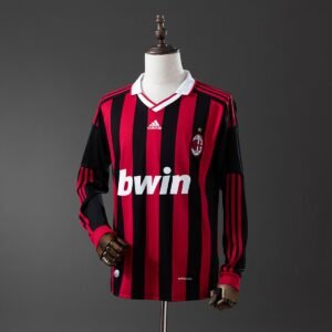 ac milan 09 10 home long sleeve retro jersey 001