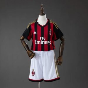 ac milan 13 14 home retro kids kit jersey 001