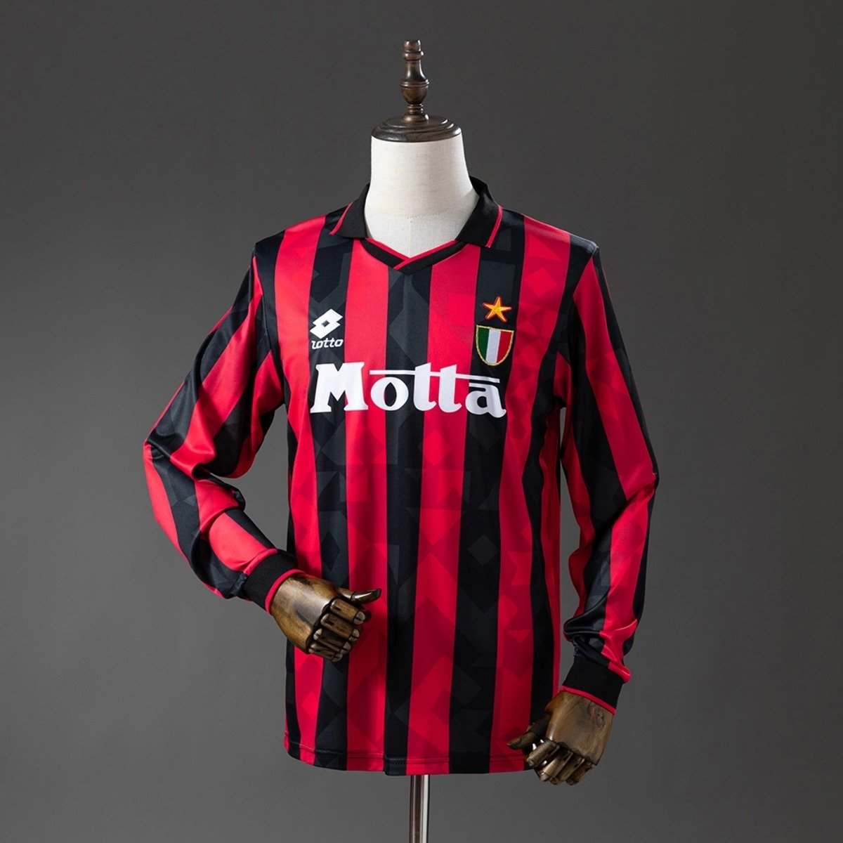 ac milan 93 94 home long sleeve retro jersey 001 ac milan 93 94 home long sleeve retro jersey 001