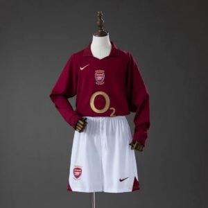 arsenal 05 06 home retro kids kit long sleeve jersey 001