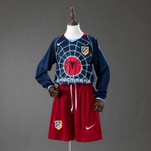 atletico madrid 04 05 away retro long sleeve kids kit jersey 001