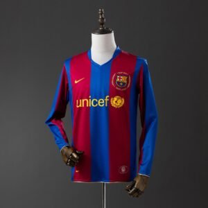 barcelona 07 08 home long sleeve retro jersey 001