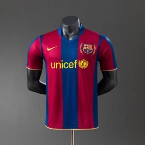 barcelona 07 08 player version retro home jersey 001