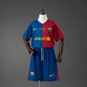 barcelona 08 09 home retro kids kit jersey 001