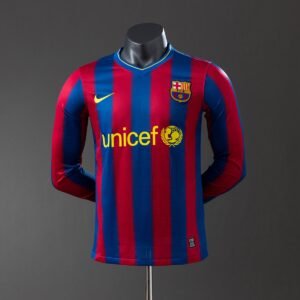 barcelona 09 10 home long sleeve player version retro jersey 001