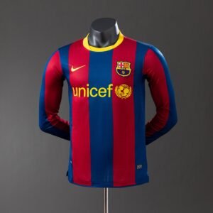 barcelona 10 11 home long sleeve player version retro jersey 001