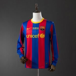 barcelona 10 11 home long sleeve retro jersey 001