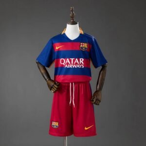 barcelona 15 16 home retro kids kit jersey 001