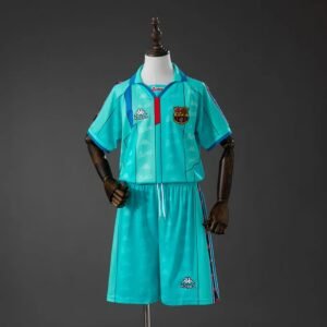 barcelona 96 97 away retro kids kit jersey 001