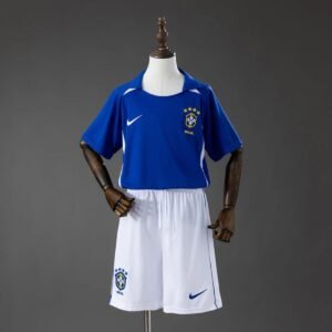brazil 2002 away retro kids kit jersey 001