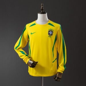 brazil 2002 home long sleeve retro jersey 001