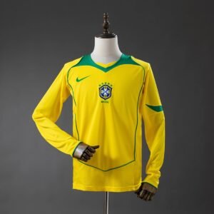 brazil 2004 home long sleeve retro jersey 001