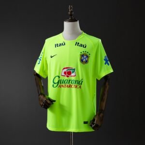 brazil 2020 fluorescent green training suit retro jersey 001