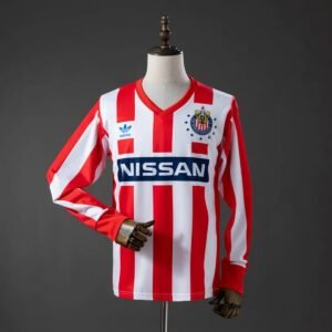 chivas guadalajara 1990 91 home long sleeve retro jersey 001