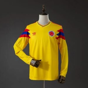 colombia 1990 originals retro home long sleeve jersey 001