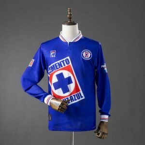 cruz azul 1998 99 home long sleeve retro jersey 001