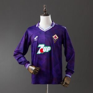 fiorentina 92 93 home long sleeve retro jersey 001
