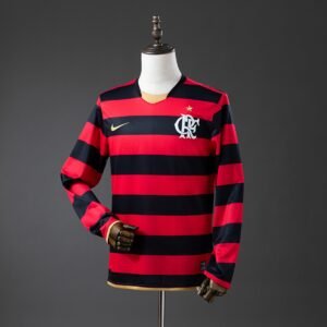 flamengo 08 09 home long sleeve retro jersey 001