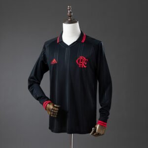 flamengo 19 20 black classic edition long sleeve retro jersey 001