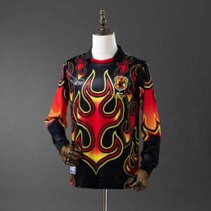 japan 1998 goalkeeper black fireworks long sleeve retro jersey 001