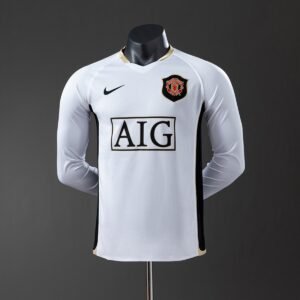 manchester united 06 07 away long sleeve player version retro jersey 001