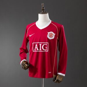 manchester united 06 07 home long sleeve retro jersey 001