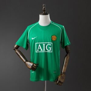 manchester united 07 08 goalkeeper retro jersey green 001