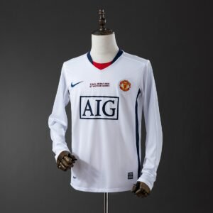 manchester united 08 09 away champions league edition long sleeve retro jersey 001