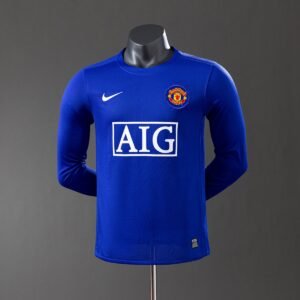 manchester united 08 09 third long sleeve player version retro jersey 001