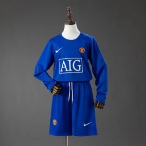 manchester united 08 09 third retro kids kit long sleeve jersey 001
