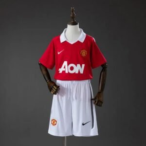 manchester united 10 11 home retro kids kit jersey 001