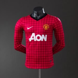 manchester united 12 13 home long sleeve player version retro jersey 001