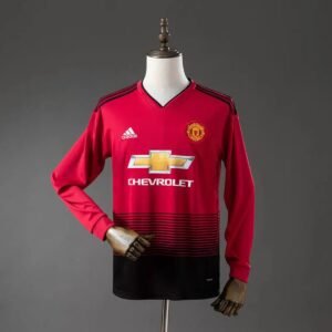 manchester united 18 19 home long sleeve retro jersey 001