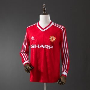manchester united 86 88 home long sleeve retro jersey 001