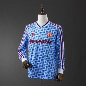 manchester united 90 92 away long sleeve retro jersey 001
