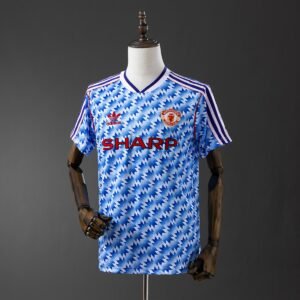 manchester united 90 92 away retro jersey 001