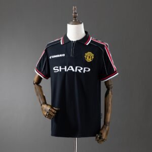 manchester united 98 99 black retro jersey 001