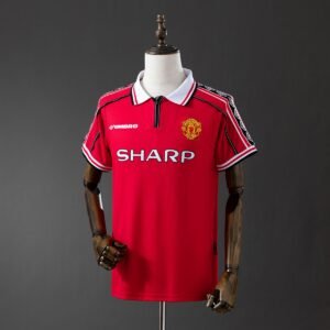 manchester united 98 99 home long sleeve retro jersey 001