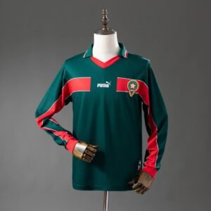 morocco 1998 home long sleeve retro jersey 001