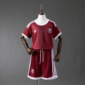 qatar 2026 home kids kit jersey 001
