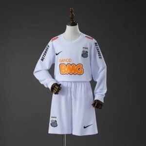 santos 12 13 home retro kids kit long sleeve jersey 001