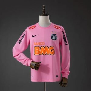 santos 12 13 retro long sleeve jersey pink 001