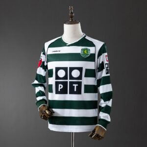 sporting cp 01 03 home long sleeve retro jersey 001
